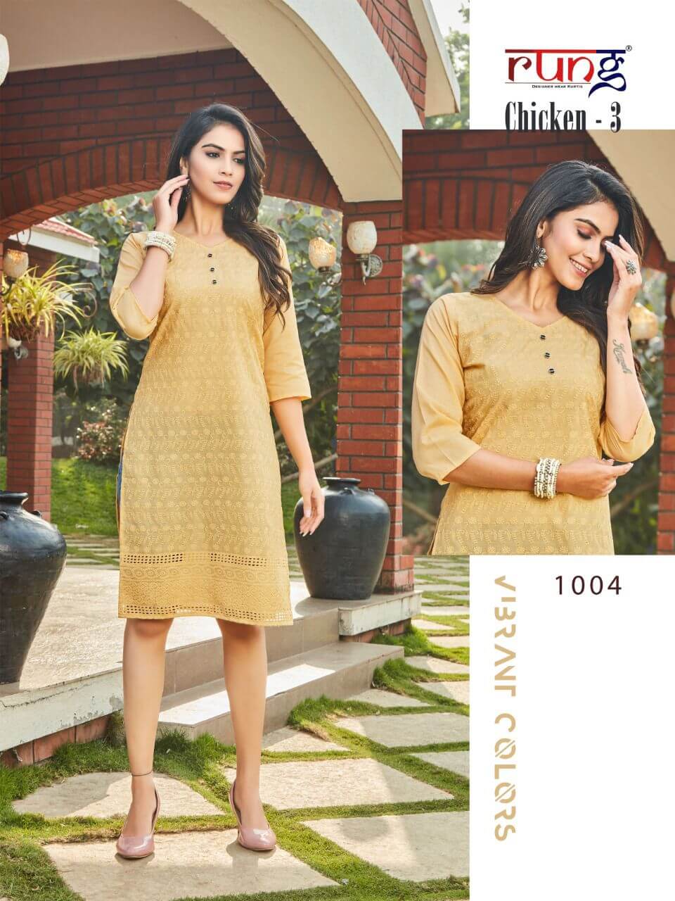 Rung Chicken Vol 3 Cotton Kurtis Wholesale Catalog, Buy Full Catalog of Rung Chicken Vol 3 Cotton Kurtis At Wholesale Price