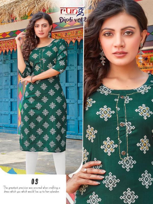 Rung Dipti Vol 2 Casual Wear Kurti In Wholesale Price. Purchase Full Catalog of Rung Dipti Vol 2 In Wholesale Price Online