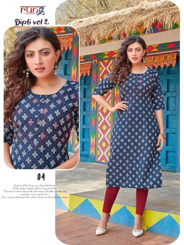 Rung Dipti Vol 2 Casual Wear Kurti In Wholesale Price. Purchase Full Catalog of Rung Dipti Vol 2 In Wholesale Price Online