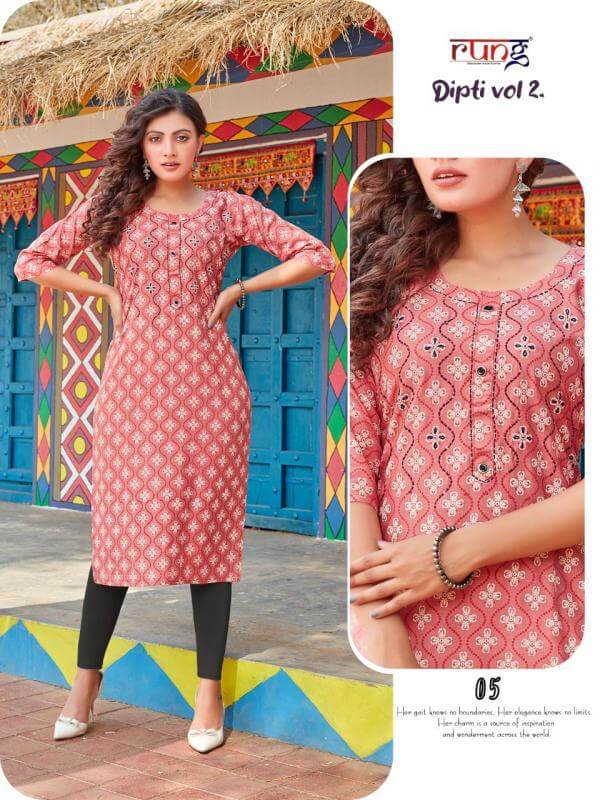 Rung Dipti Vol 2 Casual Wear Kurti In Wholesale Price. Purchase Full Catalog of Rung Dipti Vol 2 In Wholesale Price Online