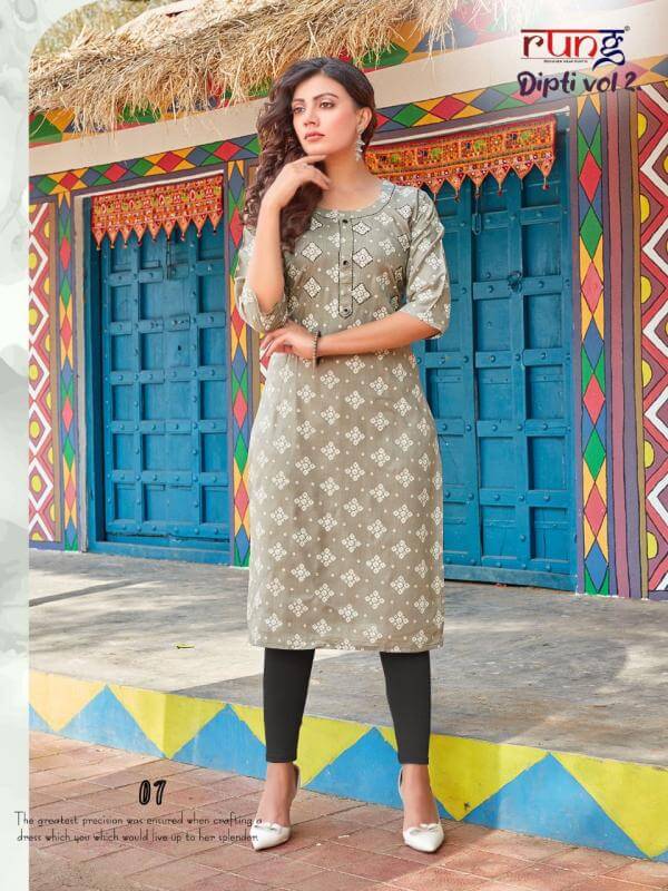 Rung Dipti Vol 2 Casual Wear Kurti In Wholesale Price. Purchase Full Catalog of Rung Dipti Vol 2 In Wholesale Price Online