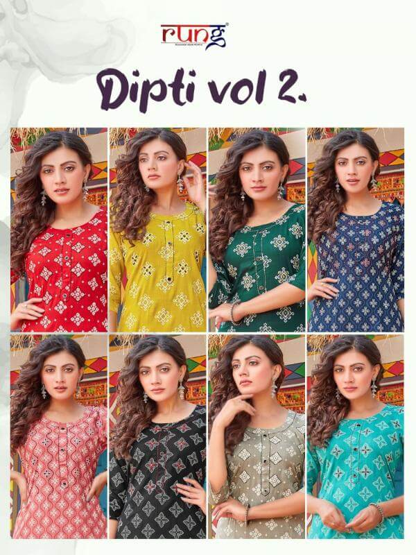 Rung Dipti Vol 2 Casual Wear Kurti In Wholesale Price. Purchase Full Catalog of Rung Dipti Vol 2 In Wholesale Price Online