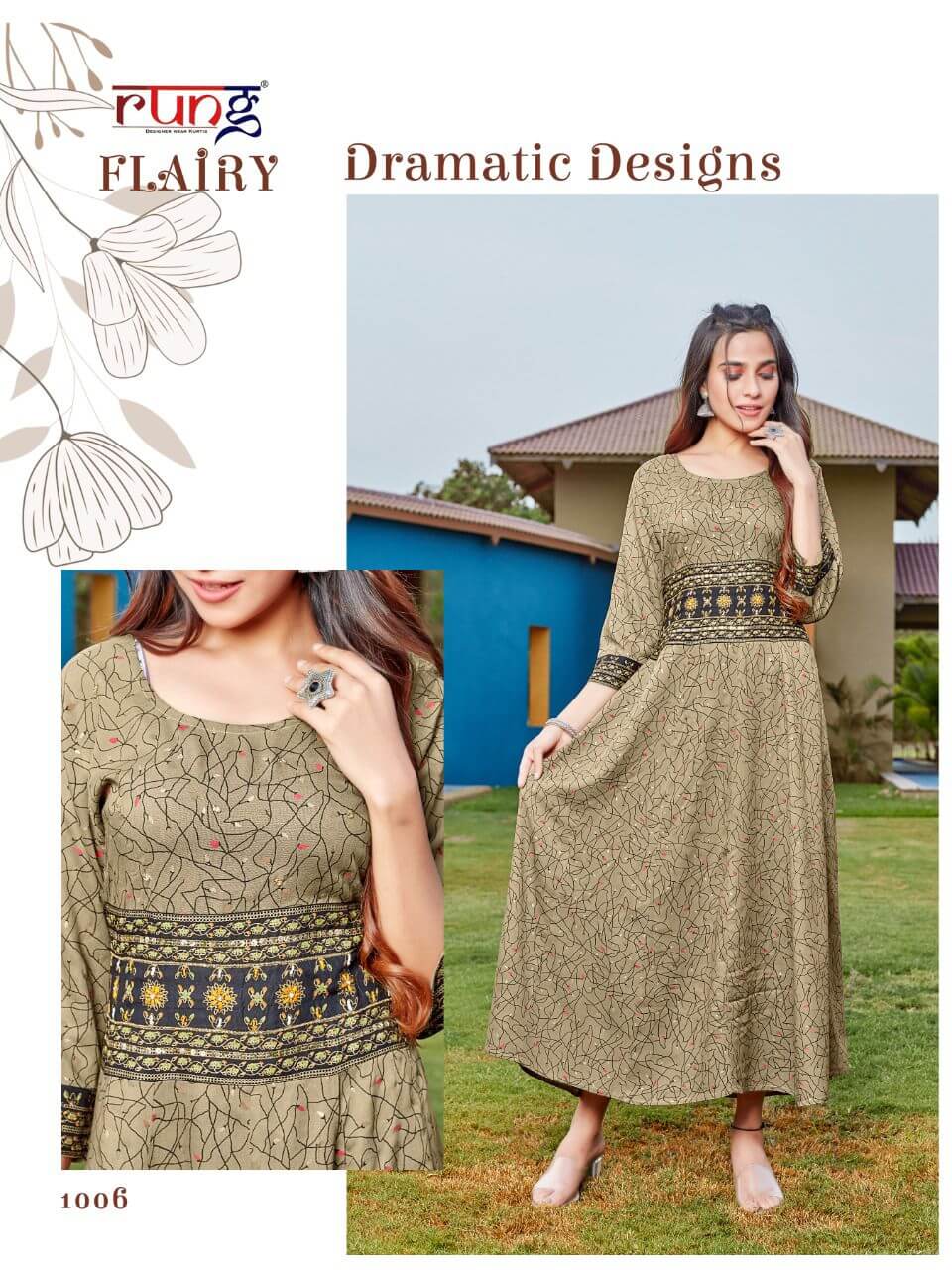 Rung Flairy Gown Catalog In Wholesale Price. Purchase Full Catalog of Rung Flairy Catalog in Wholesale Rate