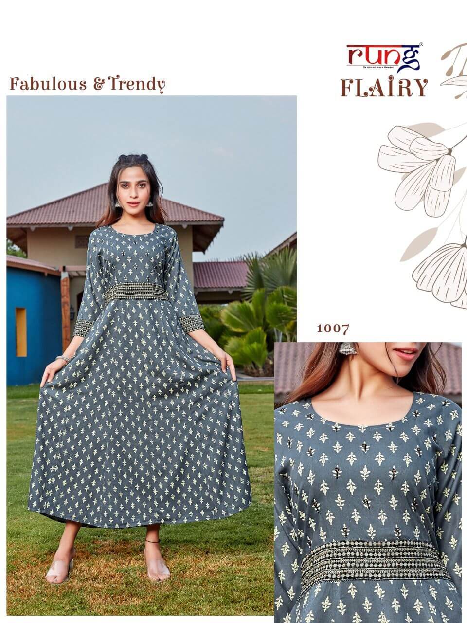 Rung Flairy Gown Catalog In Wholesale Price. Purchase Full Catalog of Rung Flairy Catalog in Wholesale Rate