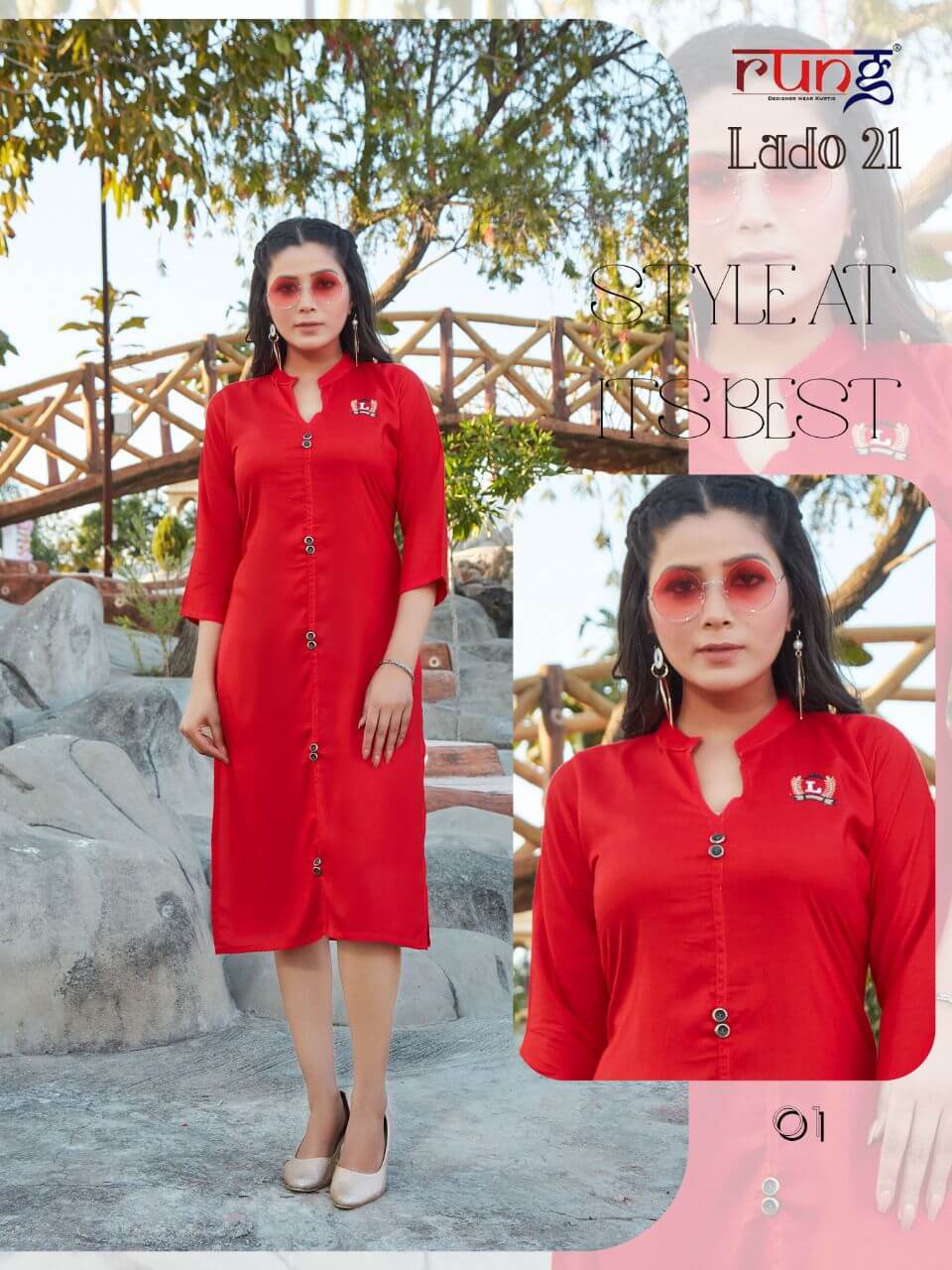 Rung Lado Vol 21 Rayon Kurtis Wholesale Catalog, Buy Full Catalog of Rung Lado Vol 21 Rayon Kurtis At Wholesale Price