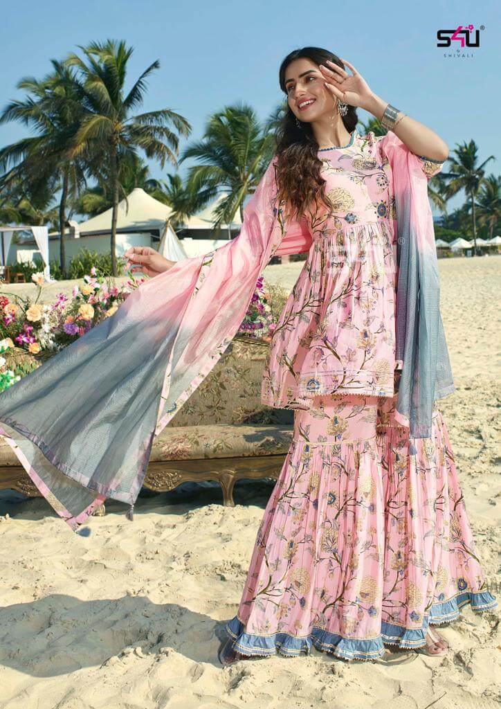 S4U Gulabo Vol 4 Kurti Sharara Dupatta Set Wholesale Catalog. Purchase Full Catalog of Kurti Sharara Dupatta Set In Wholesale Price Online