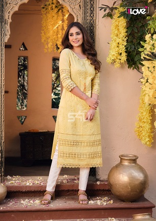 S4U Schiffli Kurtas Wholesale Collection, Buy Full Catalog of S4U Schiffli Kurtas At Wholesale Price