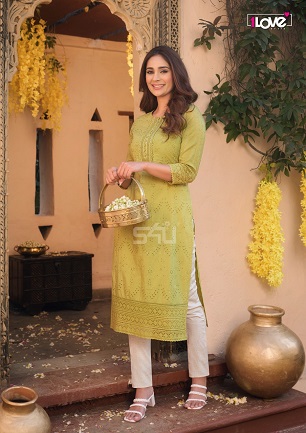 S4U Schiffli Kurtas Wholesale Collection, Buy Full Catalog of S4U Schiffli Kurtas At Wholesale Price