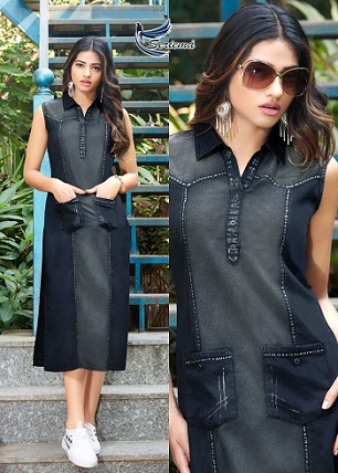 Seriema Kumb Capture Funky Look Denim Kurtis wholesale catalog, Buy Full catalog Of Seriema Kumb Capture Funky Look Denim Kurtis At wholesale Price