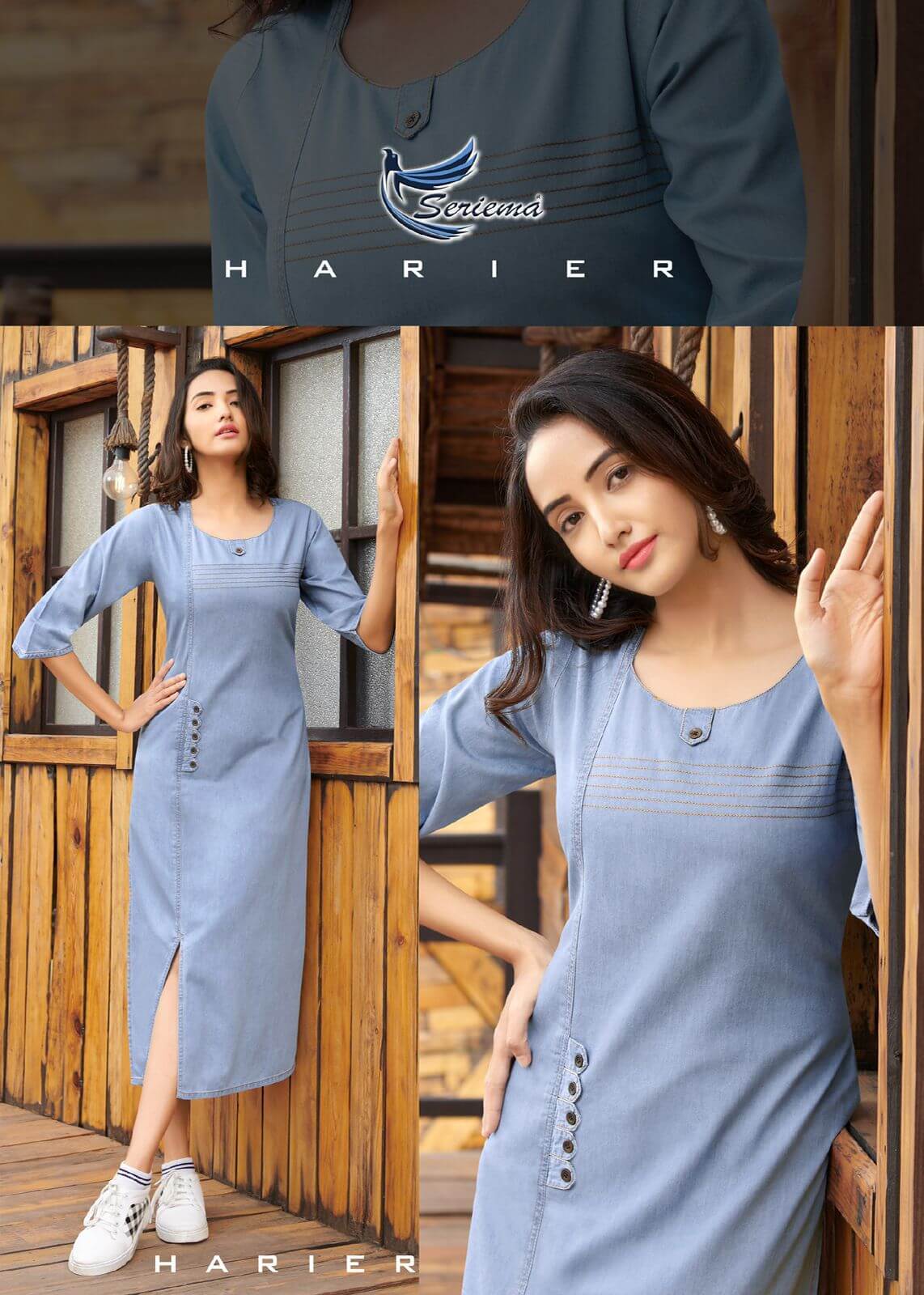 Seriema Kumb Classy Denim Kurti Catalog In Wholesale Price. Purchase Full Catalog of Seriema Kumb Classy In Wholesale Price online