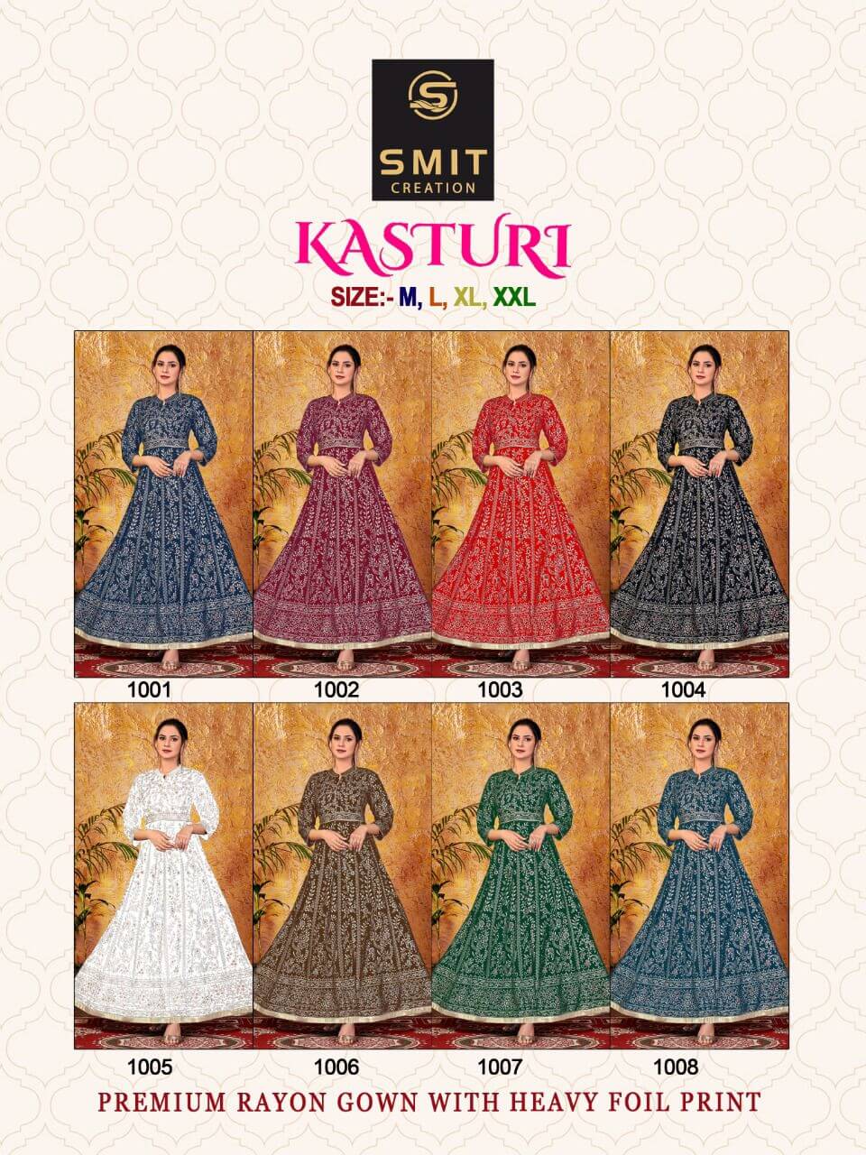 Smit Kasturi Ladies Gown Catalog In Wholesale Price. Purchase Full Catalog of Smit Kasturi In Wholesale Price Online