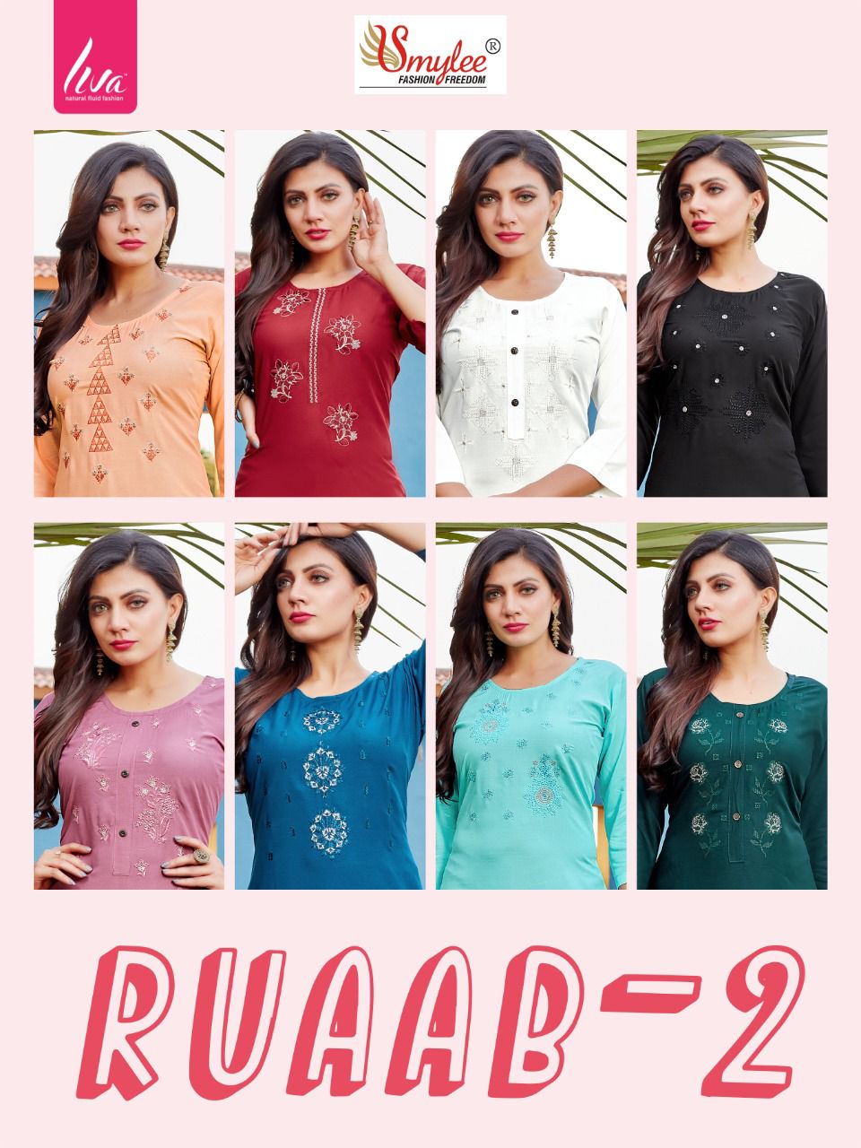 Smylee Ruaab Vol 2 Kurtis Catalog In Wholesale Prace. Purchase full Catalog of Smylee Ruaab Vol 2 In Wholesale Price Online