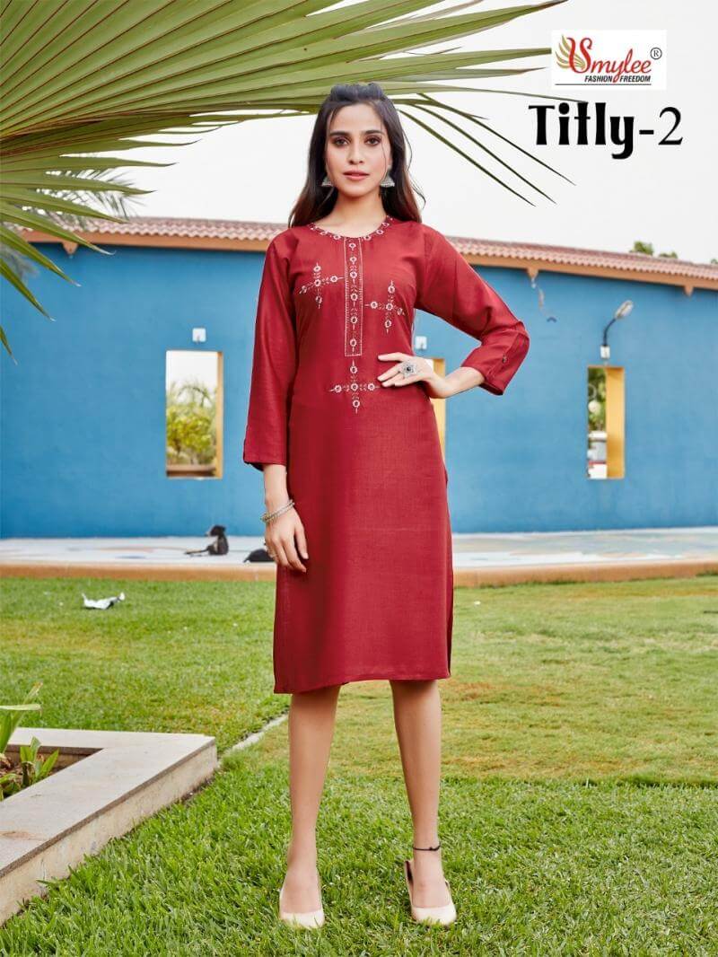 Smylee Titly Vol 2 Embroidery Kurti Catalog In Wholesale Price. Purchase Full Catalog of Smylee Titly Vol 2 In Wholesale Price Online