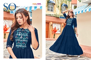 Tips And Tops Mora 3 Long Kurti Wholesale Catalog