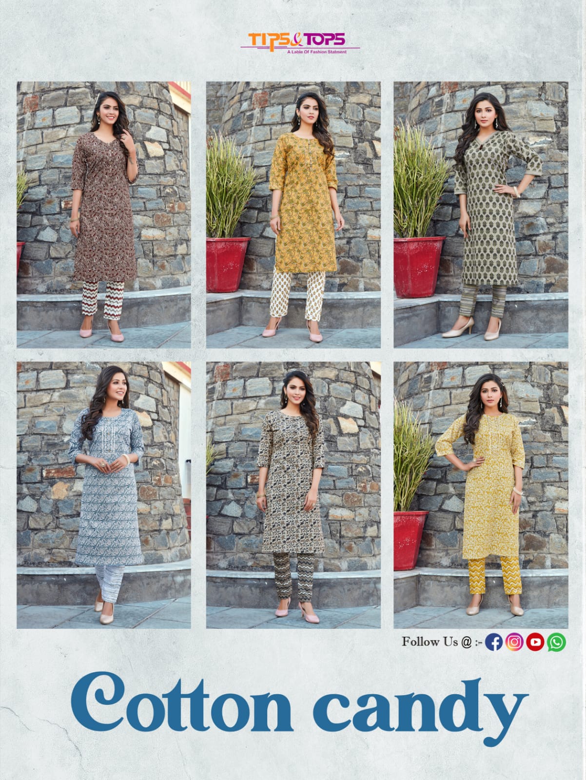 Tips And Tops Cotton Candy Kurtis Pants Wholesale Collection, Buy Full Catalog of Tips And Tops Cotton Candy Kurtis Pants At Wholesale Price