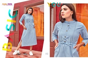 Tips And Tops Denimos Vol 3 Denim Kurtis Wholesale Catalog, Buy Full Catalog of Tips And Tops Denimos Vol 3 Denim Kurtis At Wholesale Price