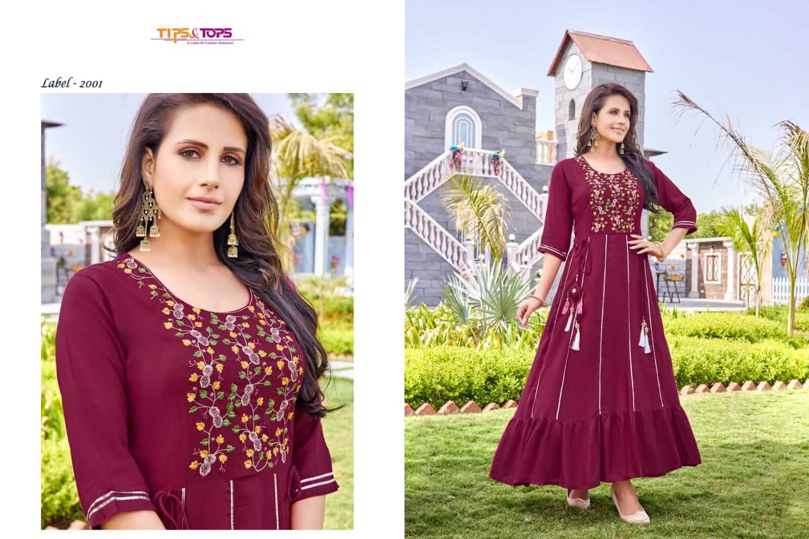 Tips And Tops Label Vol 2 Party Wear Gowns Wholesale Catalog. Purchase Full Catalog of Party Wear Gowns In Wholesale Price Online