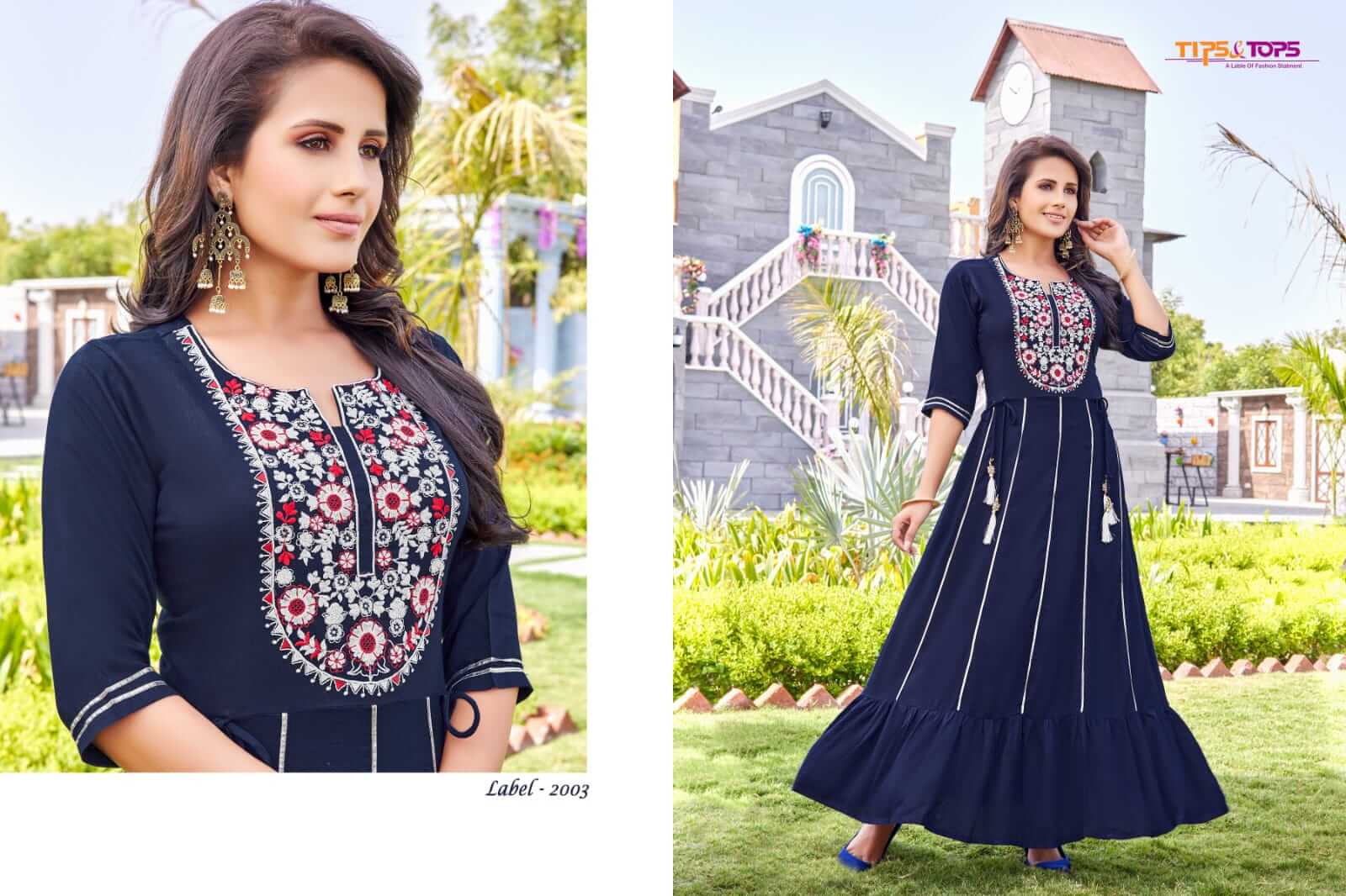 Tips And Tops Label Vol 2 Party Wear Gowns Wholesale Catalog. Purchase Full Catalog of Party Wear Gowns In Wholesale Price Online