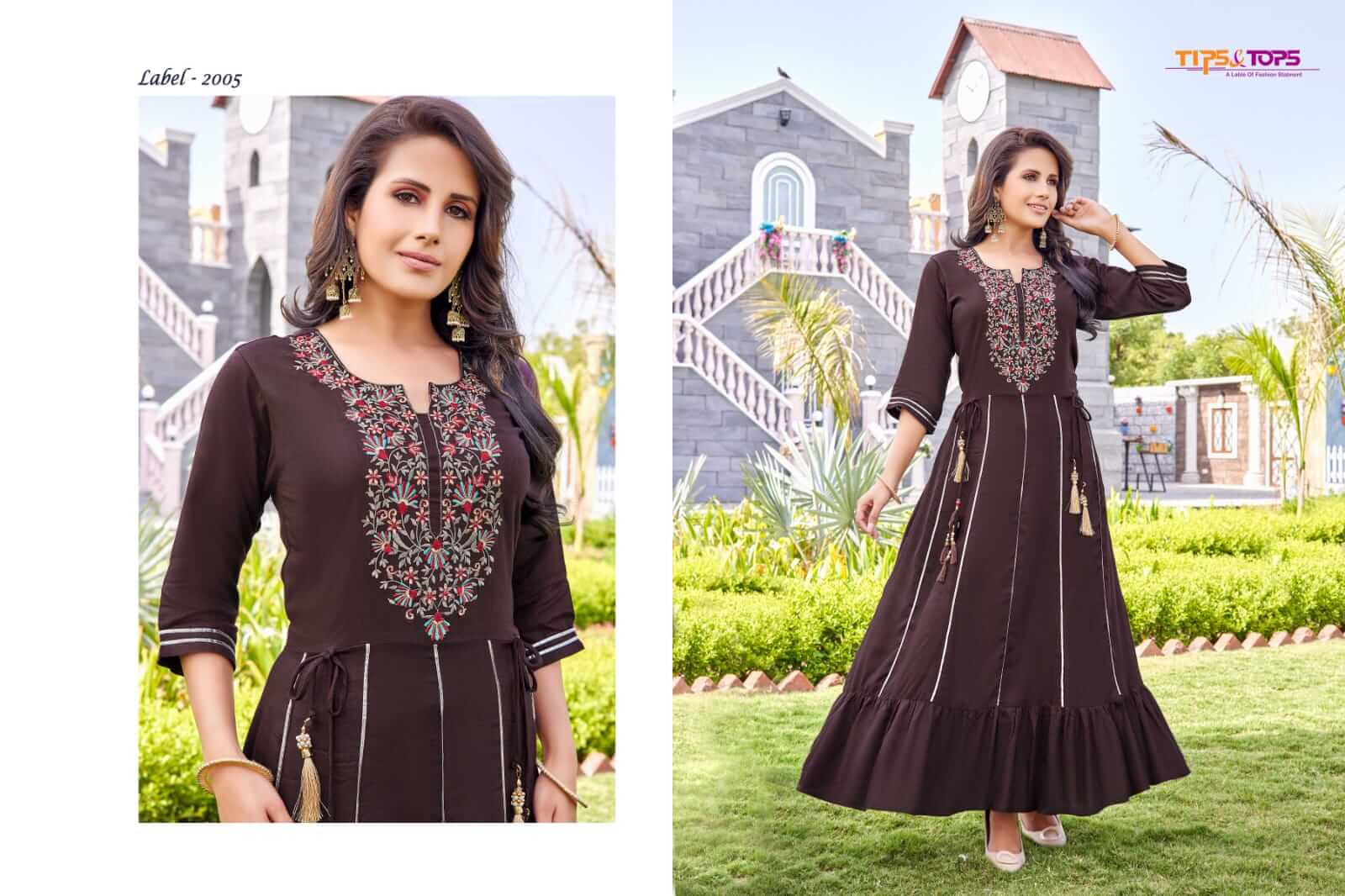 Tips And Tops Label Vol 2 Party Wear Gowns Wholesale Catalog. Purchase Full Catalog of Party Wear Gowns In Wholesale Price Online