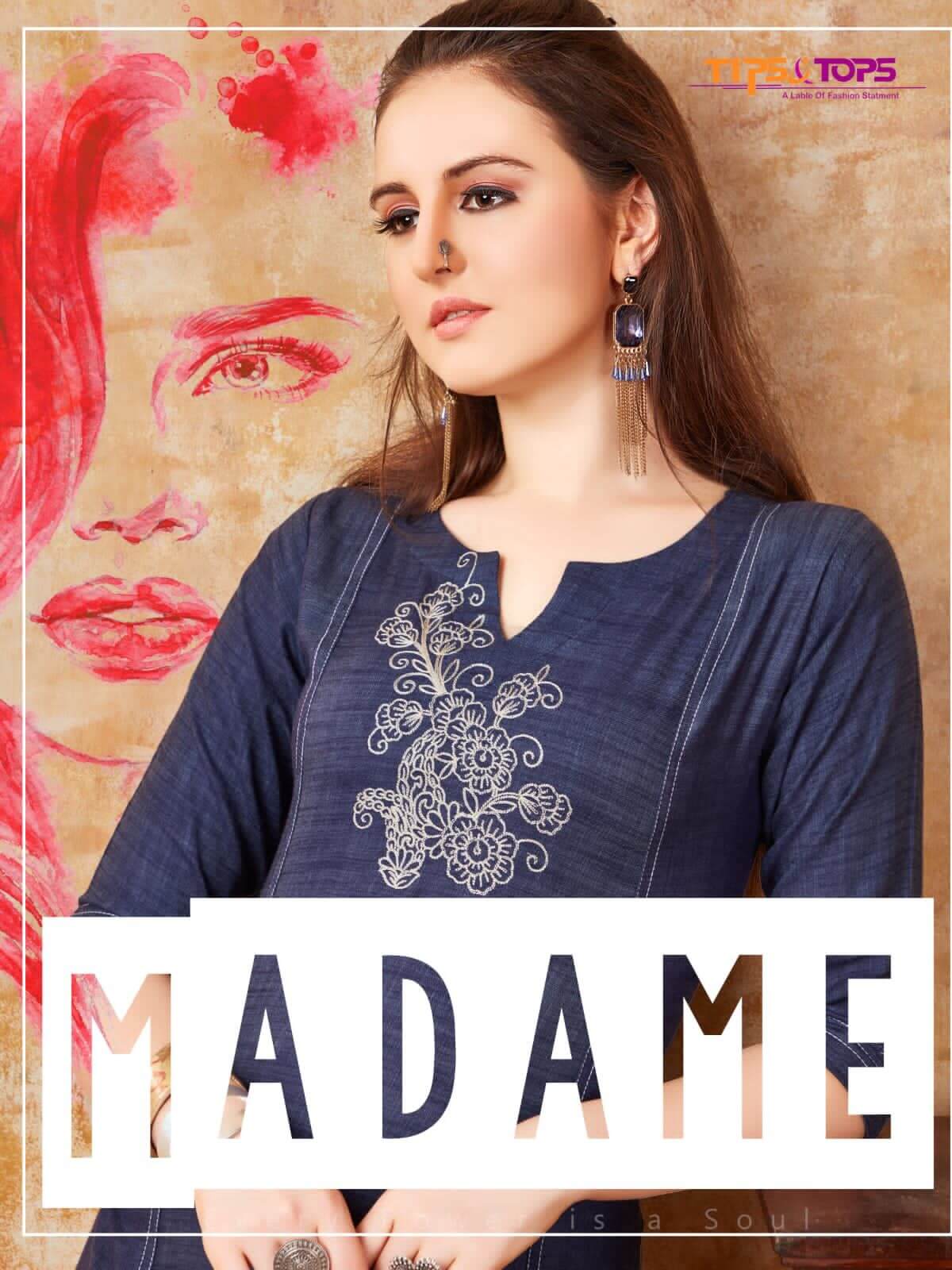 Tips And Tops Madame Rayon Kurtis Wholesale Catalog. Purchase Full Catalog Of Rayon Kurtis In Wholesale Price Onlile