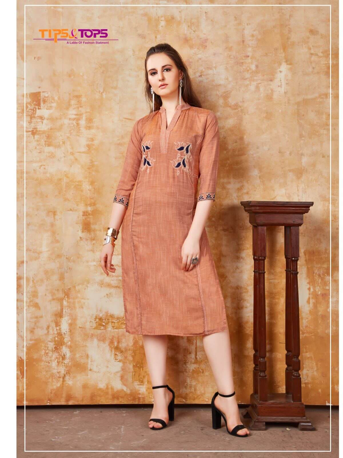 Tips And Tops Madame Rayon Kurtis Wholesale Catalog. Purchase Full Catalog Of Rayon Kurtis In Wholesale Price Onlile