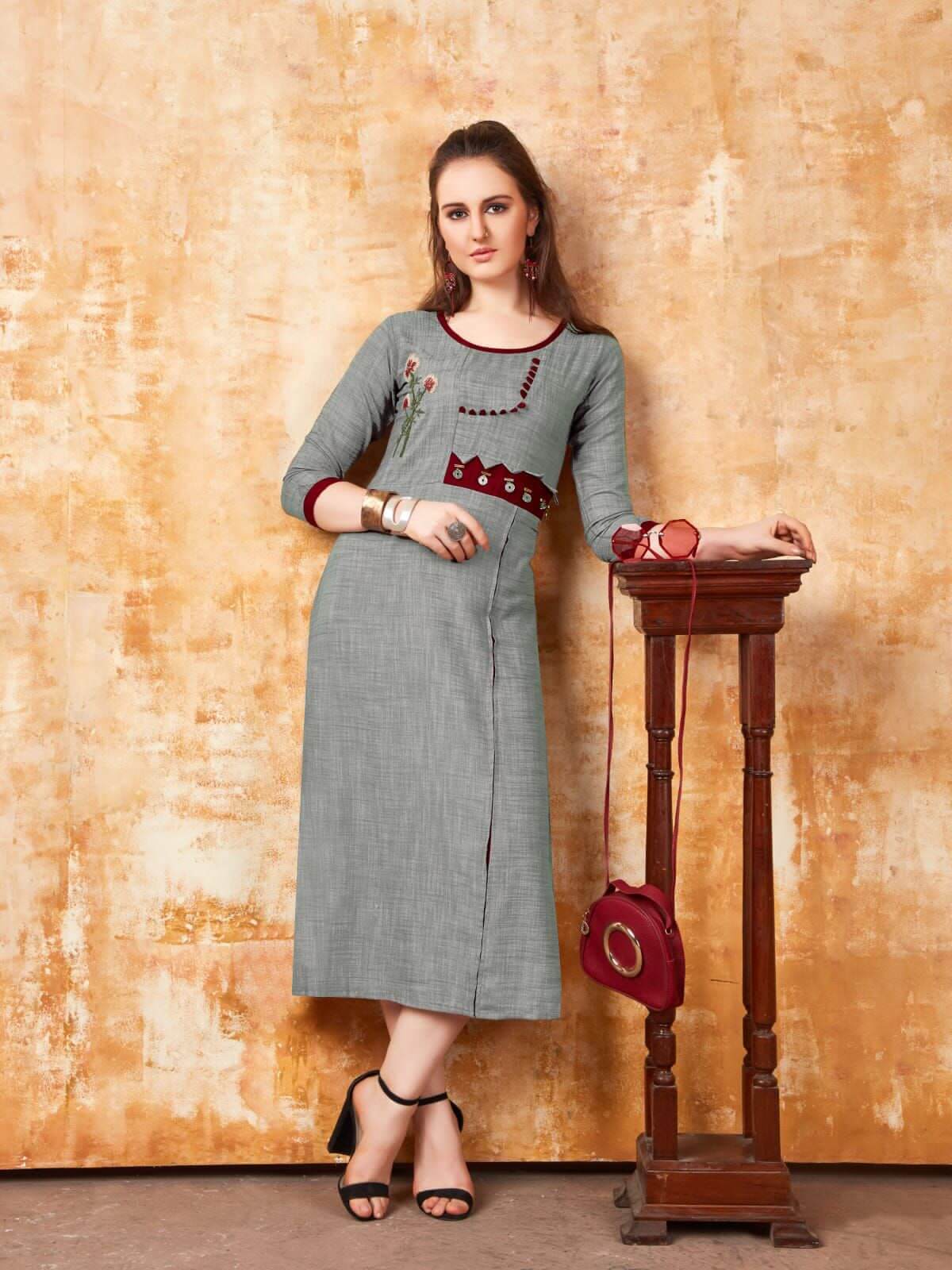 Tips And Tops Madame Rayon Kurtis Wholesale Catalog. Purchase Full Catalog Of Rayon Kurtis In Wholesale Price Onlile