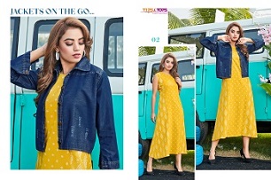 Tips And Tops Mantra Vol 5 Denim Jackets Long Kurtis Wholesle Catalog, Buy Full Catalog of Tips And Tops Mantra Vol 5 Denim Jackets Long Kurtis At Wholesle Price