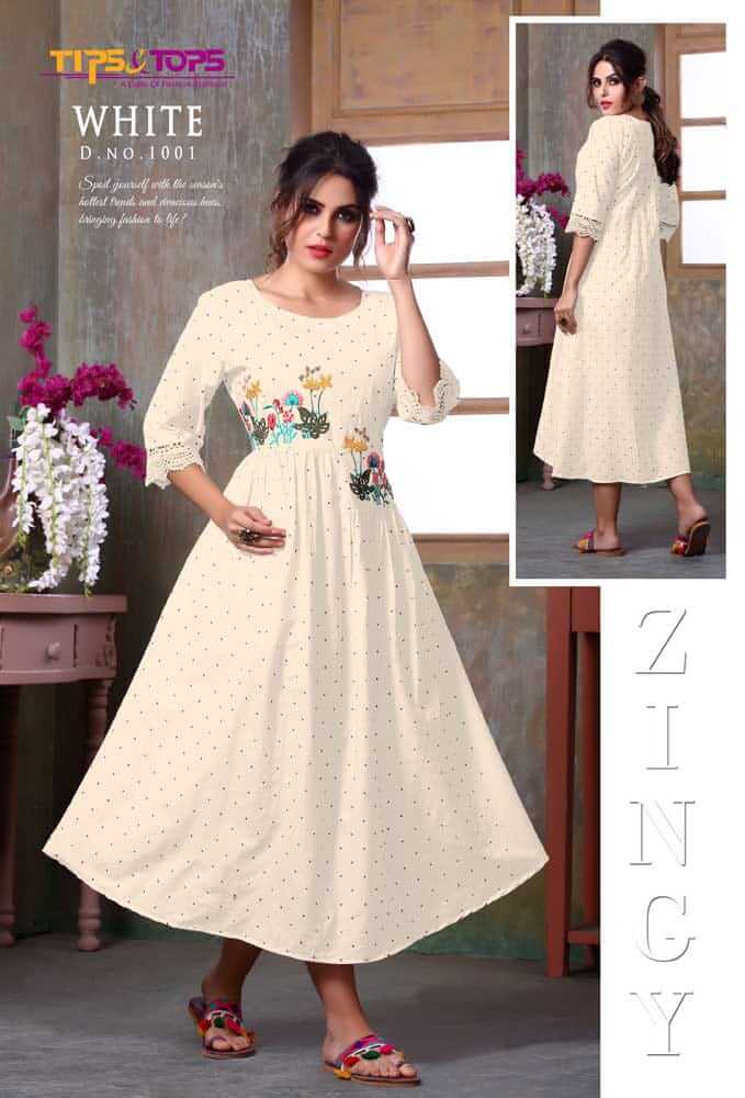 Tips And Tops White Partywear Gown Catalog In Wholesale Price, Purchase Full Catalog of Tips And Tops White In Wholesale Price Online