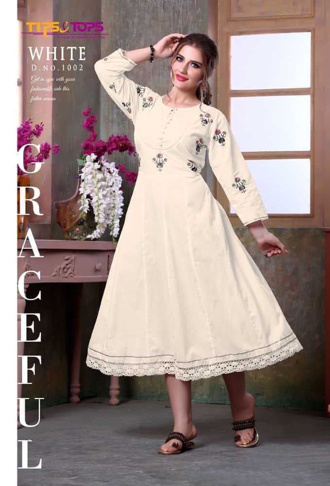 Tips And Tops White Partywear Gown Catalog In Wholesale Price, Purchase Full Catalog of Tips And Tops White In Wholesale Price Online