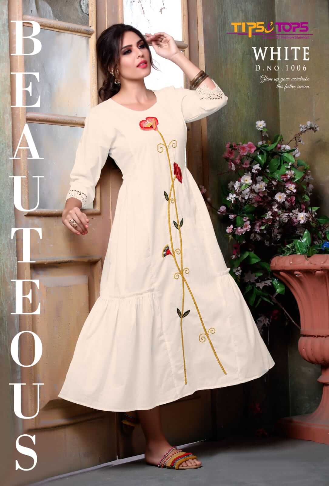 Tips And Tops White Partywear Gown Catalog In Wholesale Price, Purchase Full Catalog of Tips And Tops White In Wholesale Price Online