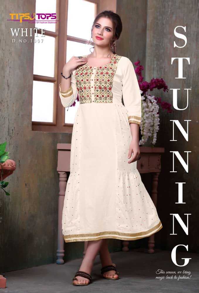 Tips And Tops White Partywear Gown Catalog In Wholesale Price, Purchase Full Catalog of Tips And Tops White In Wholesale Price Online