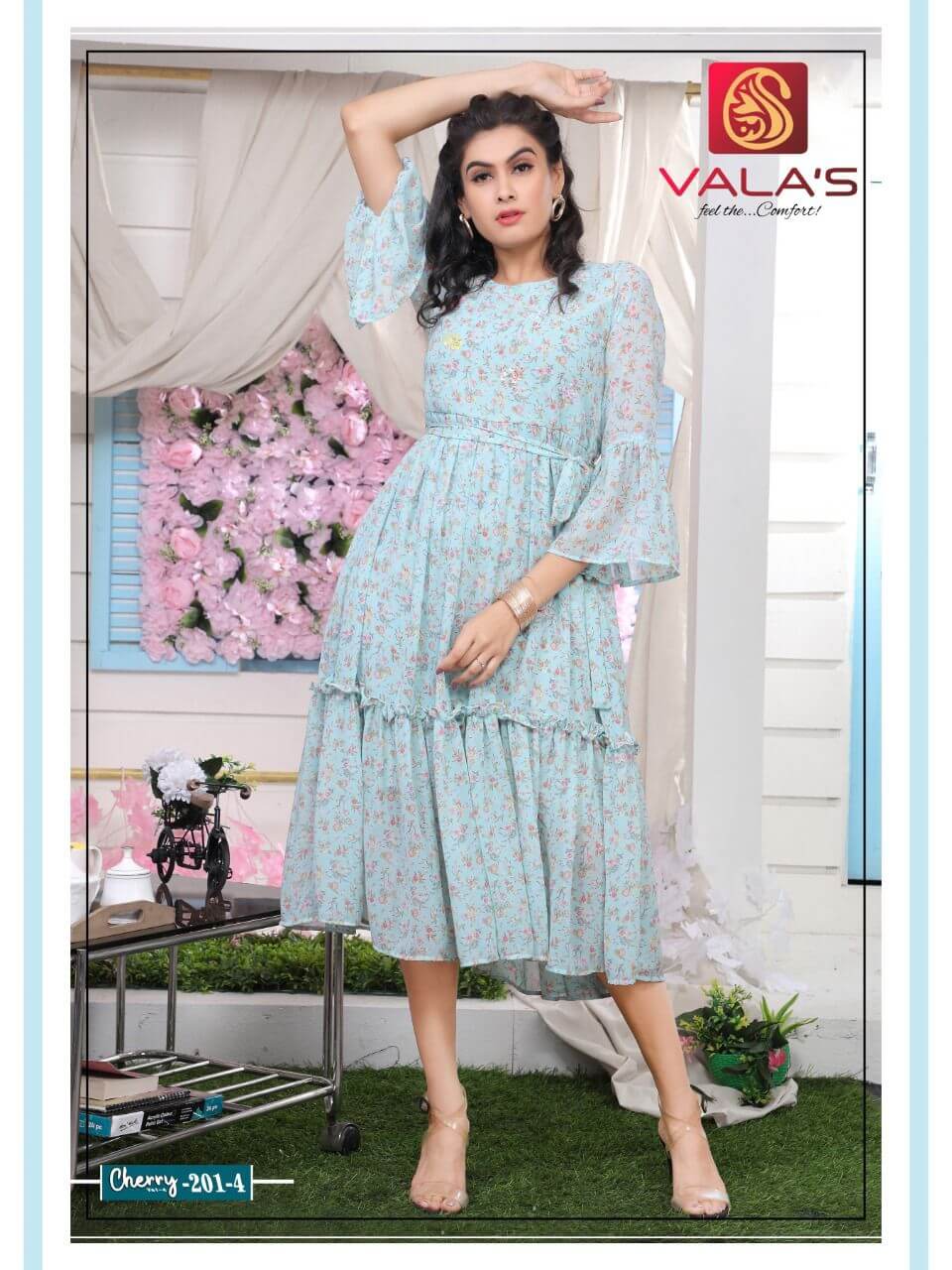 Valas Cherry Vol 4 Ladies Gowns Wholesale Catalog. Purchase Full Catalog Of Ladies Gowns In Wholesale Price Online