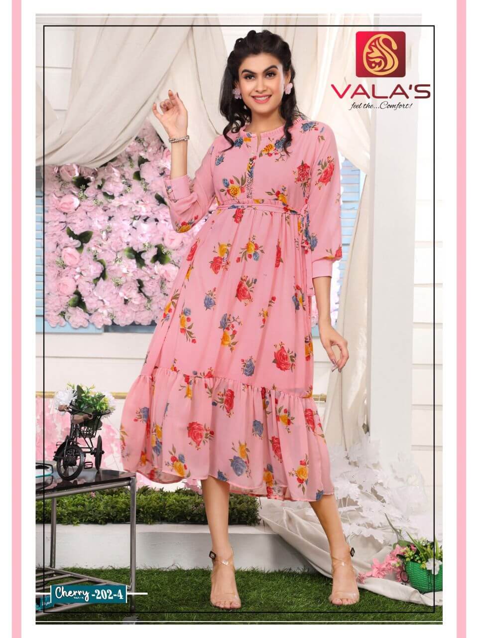 Valas Cherry Vol 4 Ladies Gowns Wholesale Catalog. Purchase Full Catalog Of Ladies Gowns In Wholesale Price Online