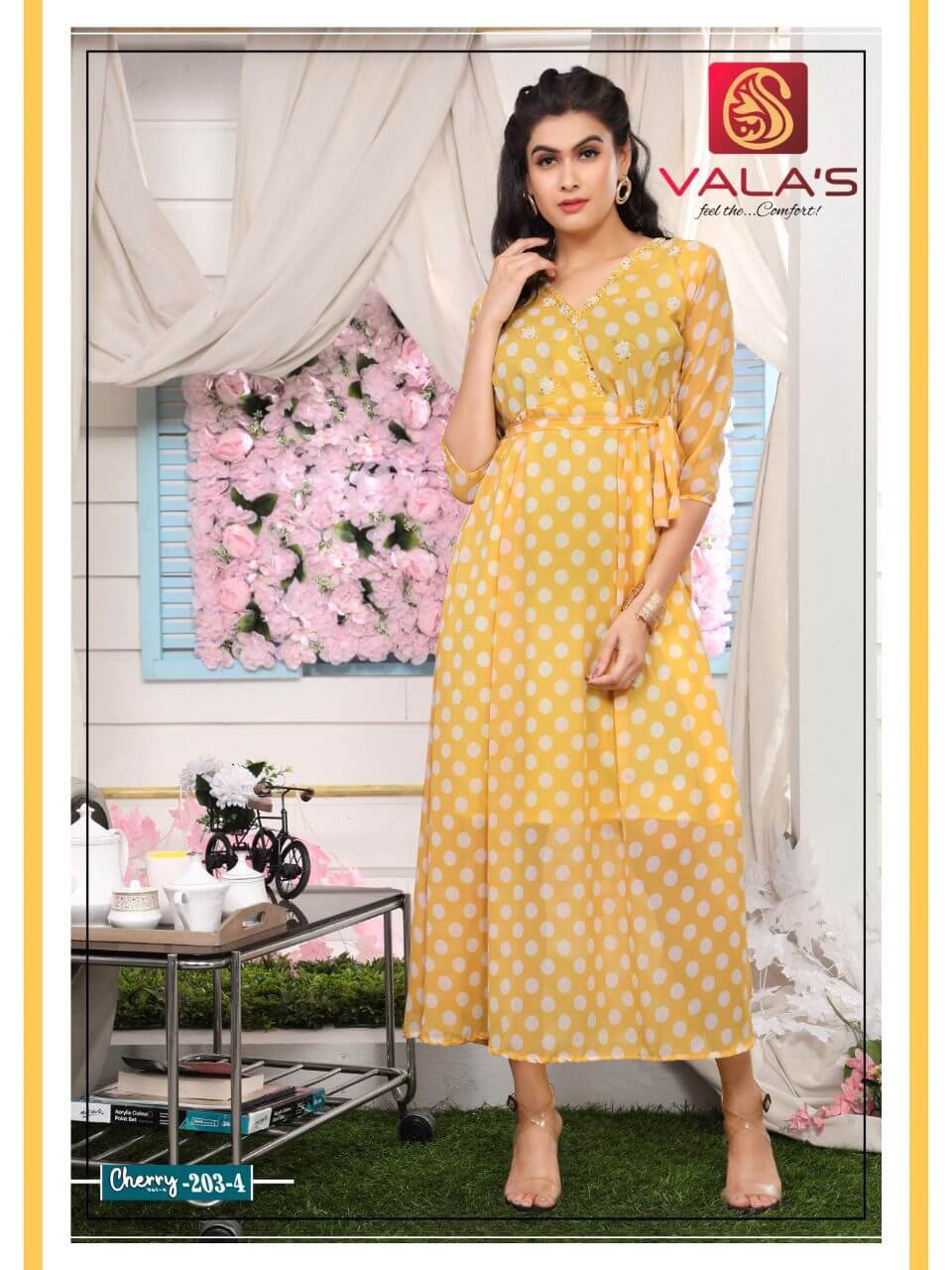 Valas Cherry Vol 4 Ladies Gowns Wholesale Catalog. Purchase Full Catalog Of Ladies Gowns In Wholesale Price Online