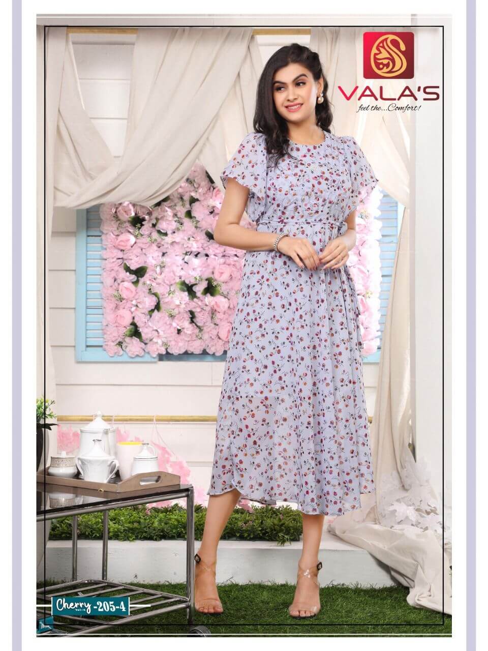 Valas Cherry Vol 4 Ladies Gowns Wholesale Catalog. Purchase Full Catalog Of Ladies Gowns In Wholesale Price Online