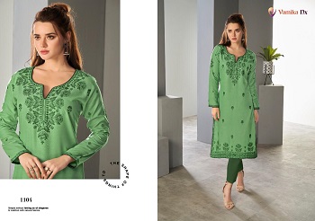 Vamika Nx Presents New Kurti Catalog Rooh, Rooh Six Designs Lucknowi type Stitching Pattern Work Kurtis Wholesale Catalogue by Vamika nx, 