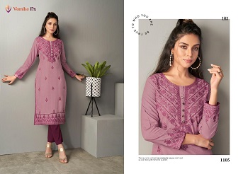 Vamika Nx Presents New Kurti Catalog Rooh, Rooh Six Designs Lucknowi type Stitching Pattern Work Kurtis Wholesale Catalogue by Vamika nx, 