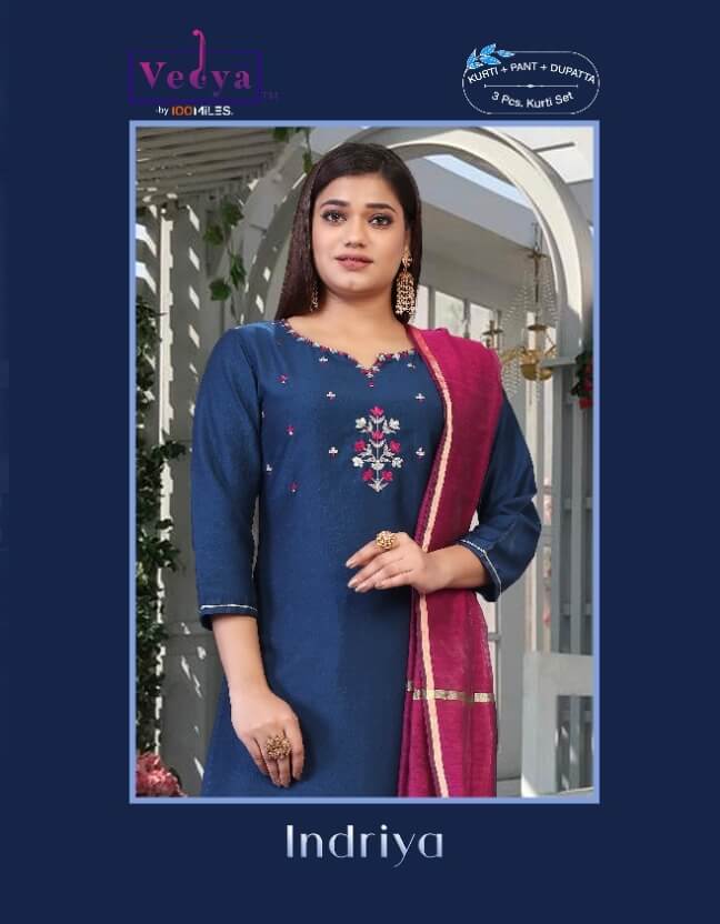 Vedya Indriya Embroidery Work Readymade Dress Wholesale Catalog by 100Miles