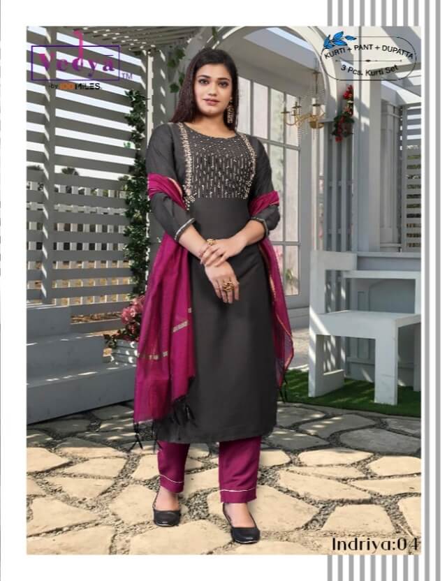 Vedya Indriya Embroidery Work Readymade Dress Wholesale Catalog by 100Miles, Buy Full Catalog of Vedya Indriya By 100Miles Readymade Dress At Wholesale Price Online