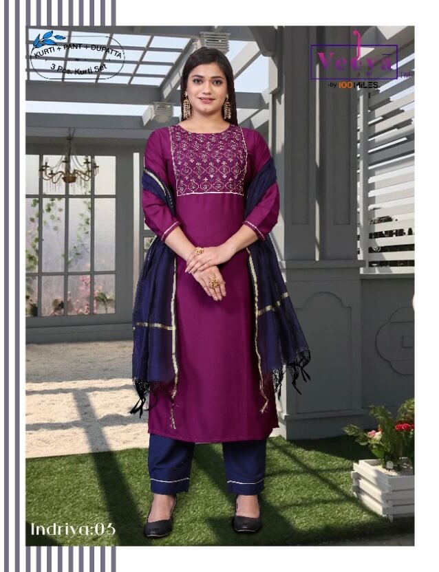 Vedya Indriya Embroidery Work Readymade Dress Wholesale Catalog by 100Miles, Buy Full Catalog of Vedya Indriya By 100Miles Readymade Dress At Wholesale Price Online