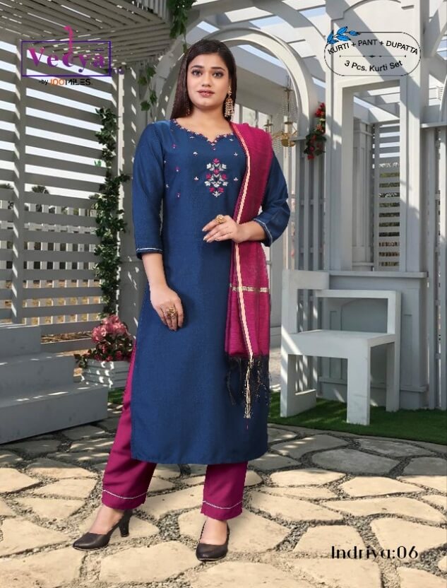 Vedya Indriya Embroidery Work Readymade Dress Wholesale Catalog by 100Miles, Buy Full Catalog of Vedya Indriya By 100Miles Readymade Dress At Wholesale Price Online