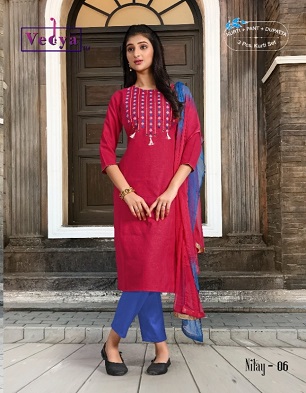 Vedya Nilay Kurti Bottom Dupatta Wholesale Catalog, Buy Full Catalog of Vedya Nilay Kurti Bottom Dupatta At Wholesale Price