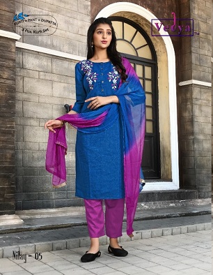 Vedya Nilay Kurti Bottom Dupatta Wholesale Catalog, Buy Full Catalog of Vedya Nilay Kurti Bottom Dupatta At Wholesale Price