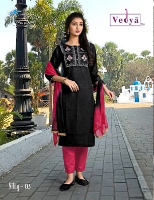 Vedya Nilay Kurti Pant Dupatta Wholesale Catalog, Buy Full Catalog of Vedya Nilay Kurti Pant Dupatta At Wholesale Price