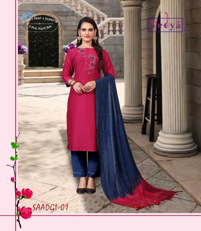 Vedya Saadgi Readymade Dress Catalog In Wholesale price. Purchase Full Catalog of Vedya Saadgi In Wholesale Price Online