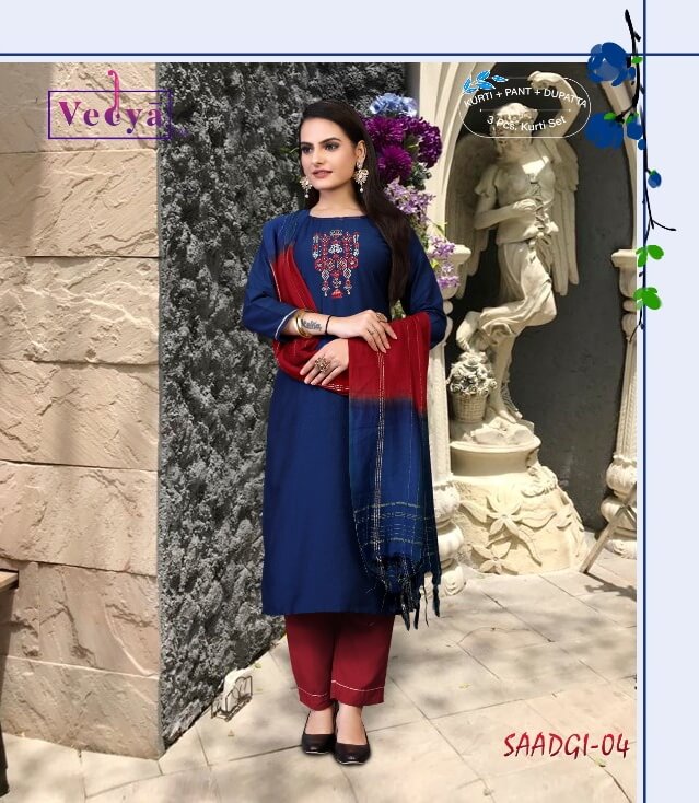 Vedya Saadgi Readymade Dress Catalog In Wholesale price. Purchase Full Catalog of Vedya Saadgi In Wholesale Price Online