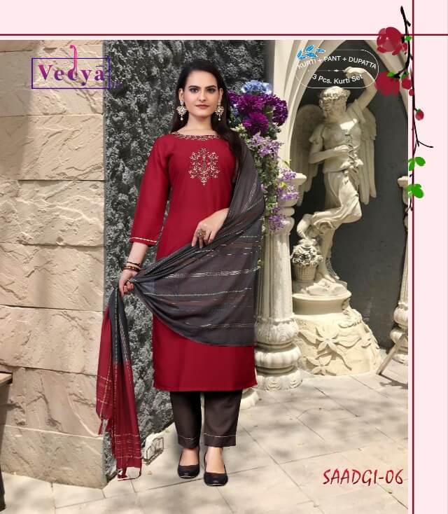 Vedya Saadgi Readymade Dress Catalog In Wholesale price. Purchase Full Catalog of Vedya Saadgi In Wholesale Price Online