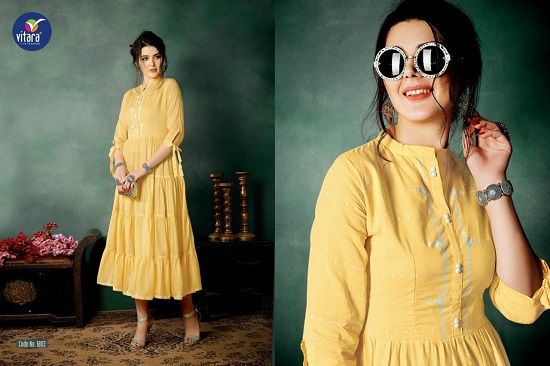 Vitara Fashion Biba Long Gown Kurti Wholesale Catalogue. Vitara Fashion Launches New Long Gown Kurtis Catalogue In Wholesale. Order Vitara Fashion Biba Catalogue Online In Lowest & Cheapest Online Wholesale Price From Surat Textile Bazar. Vitara Fashion Biba 4 Designs Ladies Gown Catalog Wholesale. Shop Vitara Fashion Surat Textile Gowns And Kurtis For Business. Buy Latest New Style Long Gown Kurtis In Wholesale 