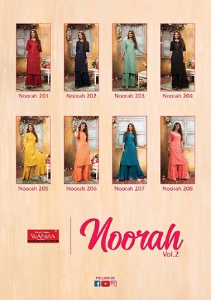 Wanna Noorah Vol 2 Fancy Kurtis Sharara Wholesale Catalog, Buy Full Catalog of Wanna Noorah Vol 2 Fancy Kurtis Sharara At Wholesale Price