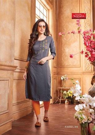 Wanna Sasha Fancy Sober Look Kurtis Wholesale Catalog